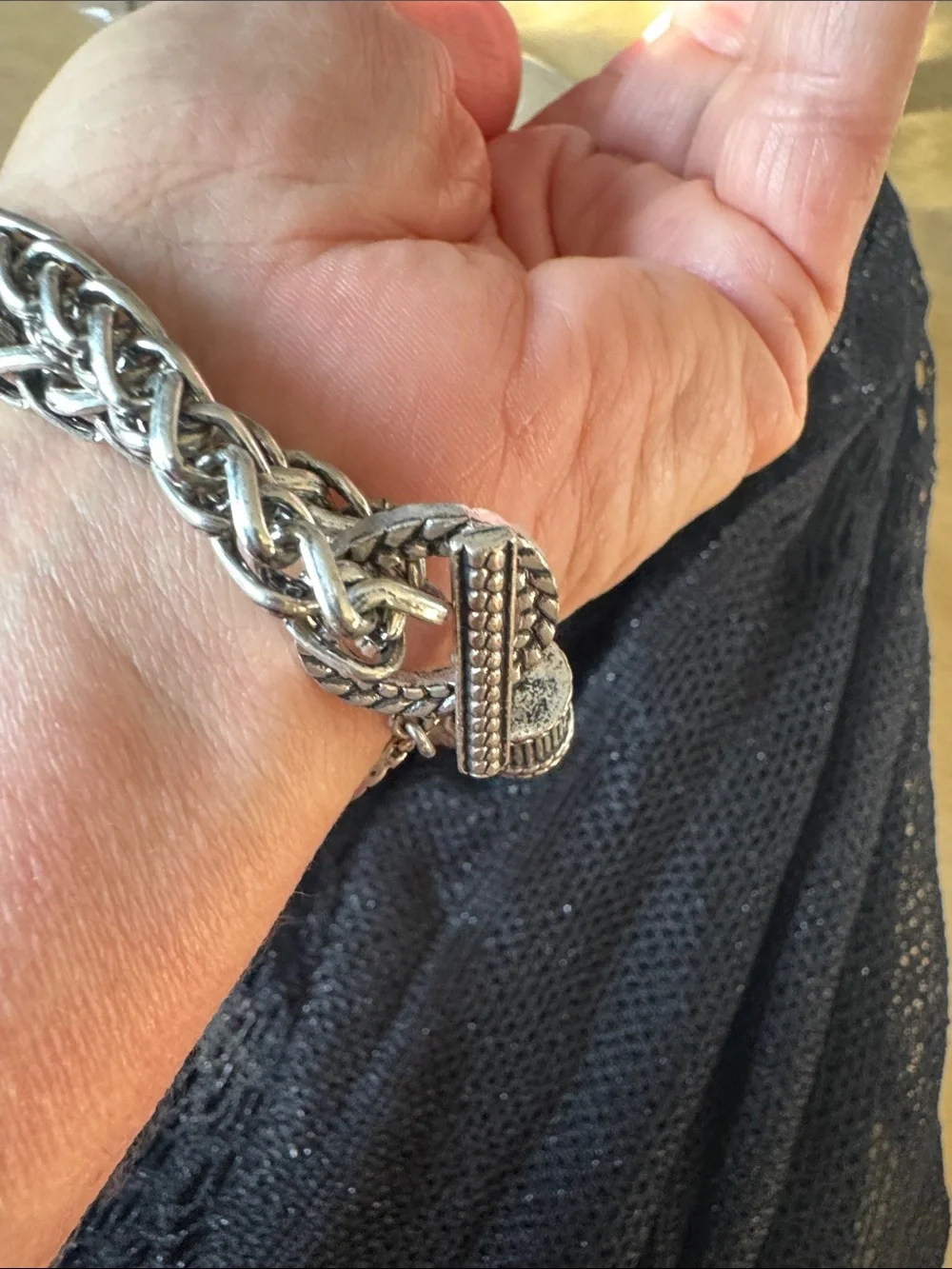 Premier Designs Silver-Tone Braided Chain Women's Watch with White Dial